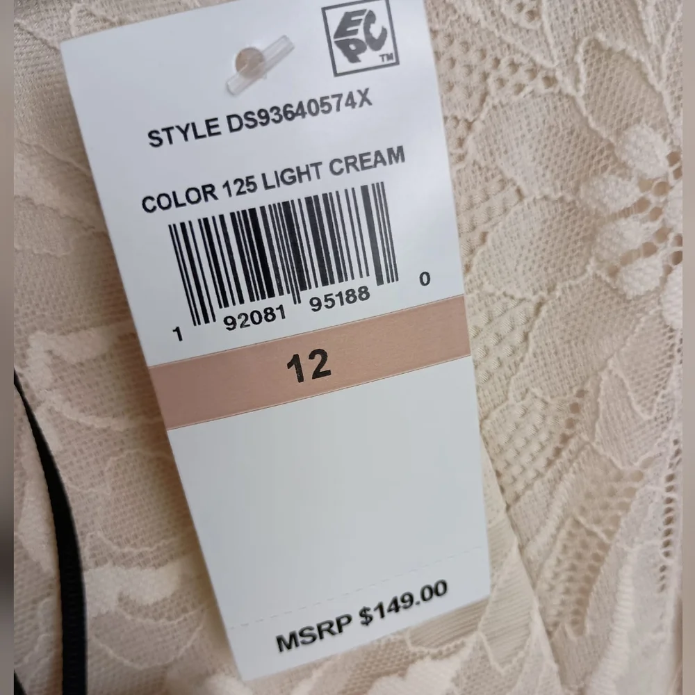 NWT 1. STATE Ruffle Lace Midi Dress In Light Cream Size 12 $149 - Picture 8 of 8